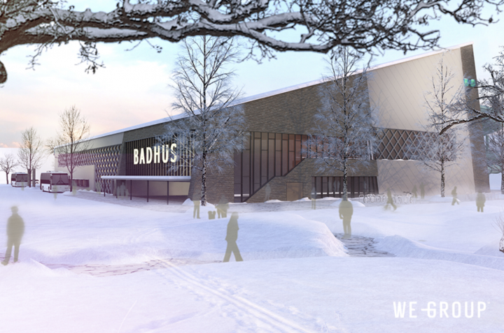 Kirunas nya badhus, exteriör.