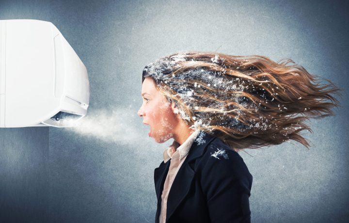 Frozen,Girl,Under,A,Powerful,Air,Conditioner